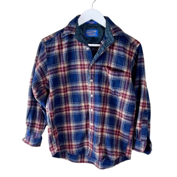 Vintage Pendleton Plaid Wool Woman's Button Up Shirt M‎ USA - Picture 1 of 5